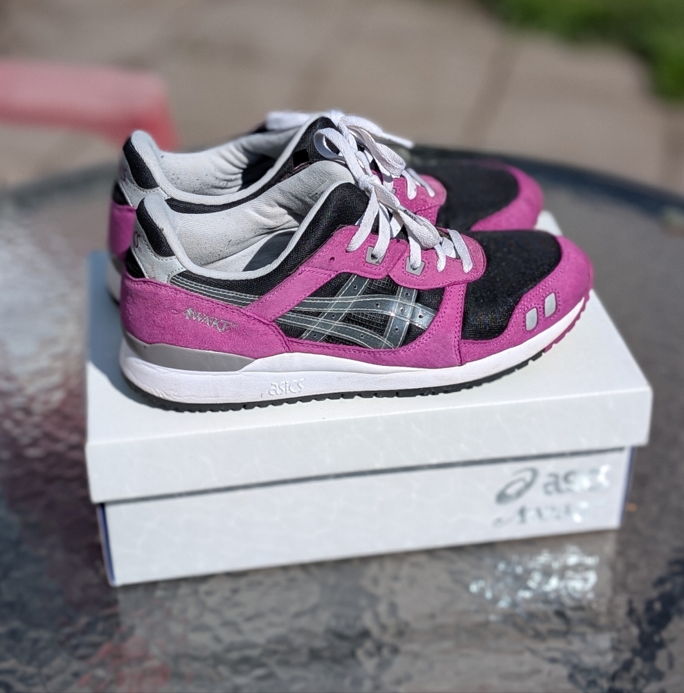 Size 10 - ASICS Awake NY x Gel Lyte 3 Black Pink Hardly Worn No Flaws - Picture 7 of 15